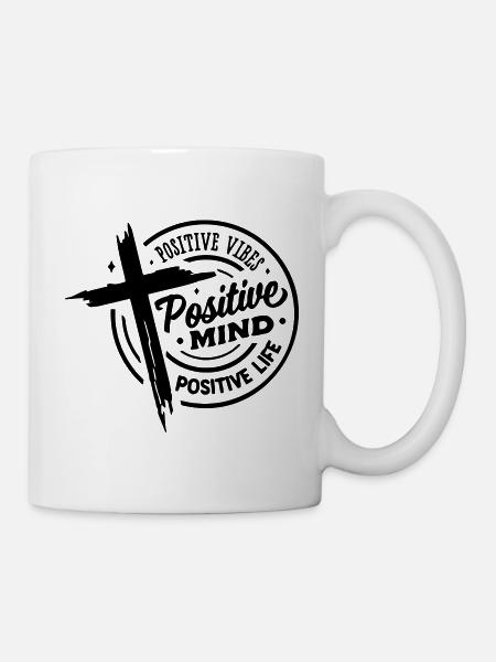 Abstract Geometric Pattern T-Shirt Design - Mug - white