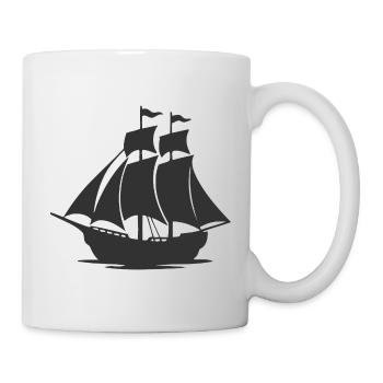 Mysterious Sailing Ship Silhouette - Mug - white - Right