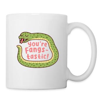 serpent vous êtes fangstastic affirmation positive jeu de mots - Mug blanc - blanc - Droite