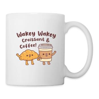 Süßes Wakey Wakey Croissant Und Kaffee - Tasse - Weiß - Rechts