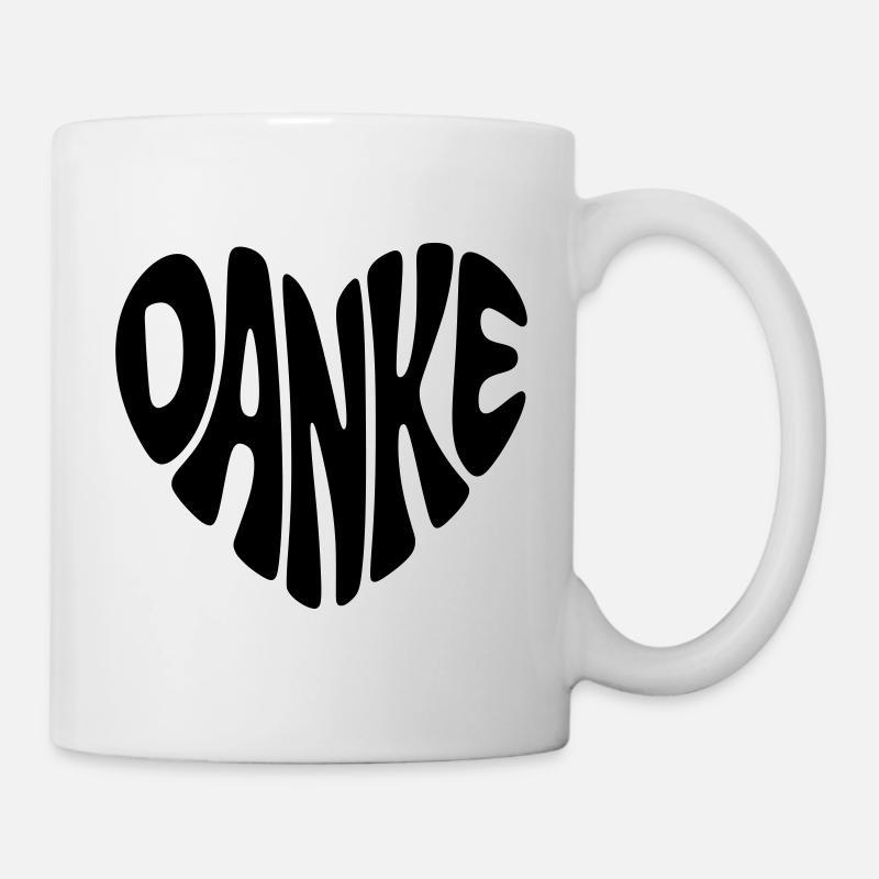 Danke - Herzform - Herz Form - Danke sagen - Tasse - Weiß