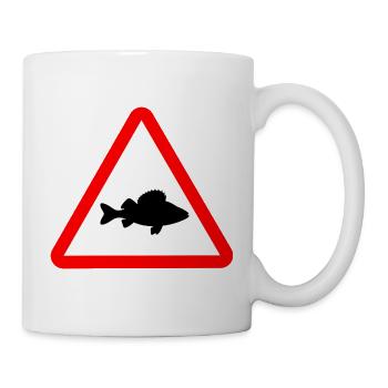 Attention Perch Perca Fluviatilis Fishing - Mug - white - Right