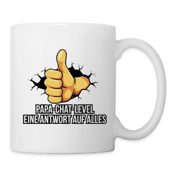 Papa Daumen Hoch mit Schriftzug - Tasse - Weiß - Rechts