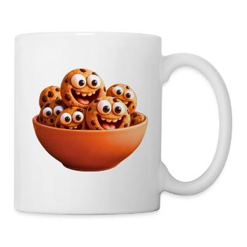Happy cookies with eyes and smiles - Mug - white - Right