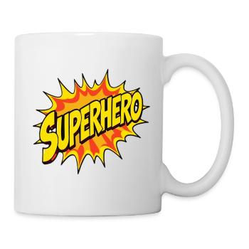 Design de super-héros de style bande dessinée - Mug blanc - blanc - Droite