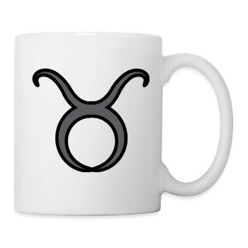 Taurus Zodiac Sign Symbol Black & Gray - Mug - white - Right