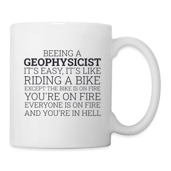 Geophysicist Riding A Bike Geophysics - Tasse - Weiß - Rechts