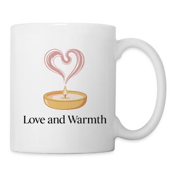 Heart Shaped Candle Flame Illustration - Mug - white - Right