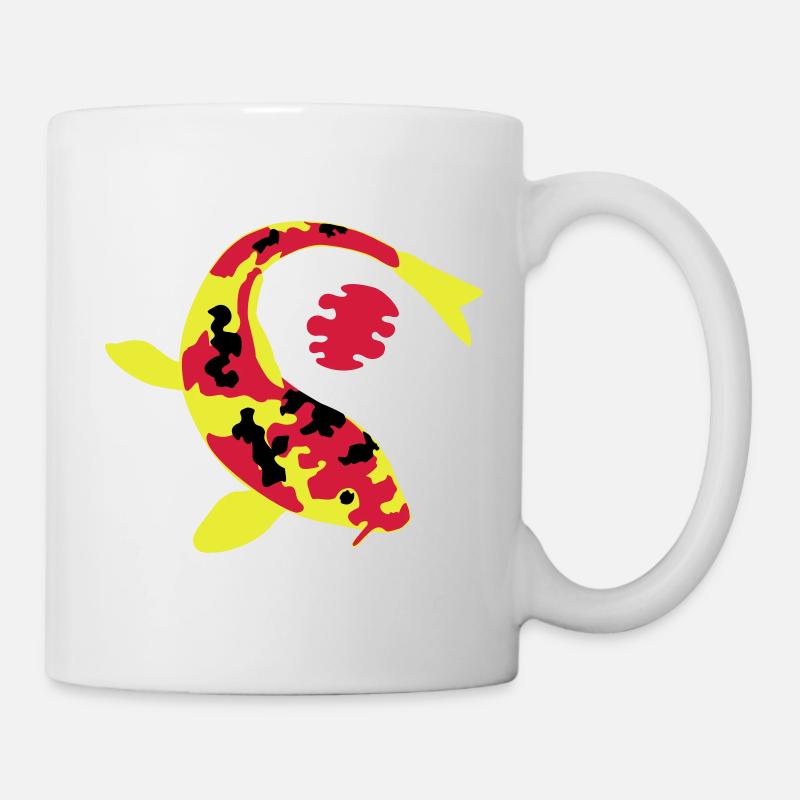 Poisson abstract en couleurs vives - Mug blanc - blanc