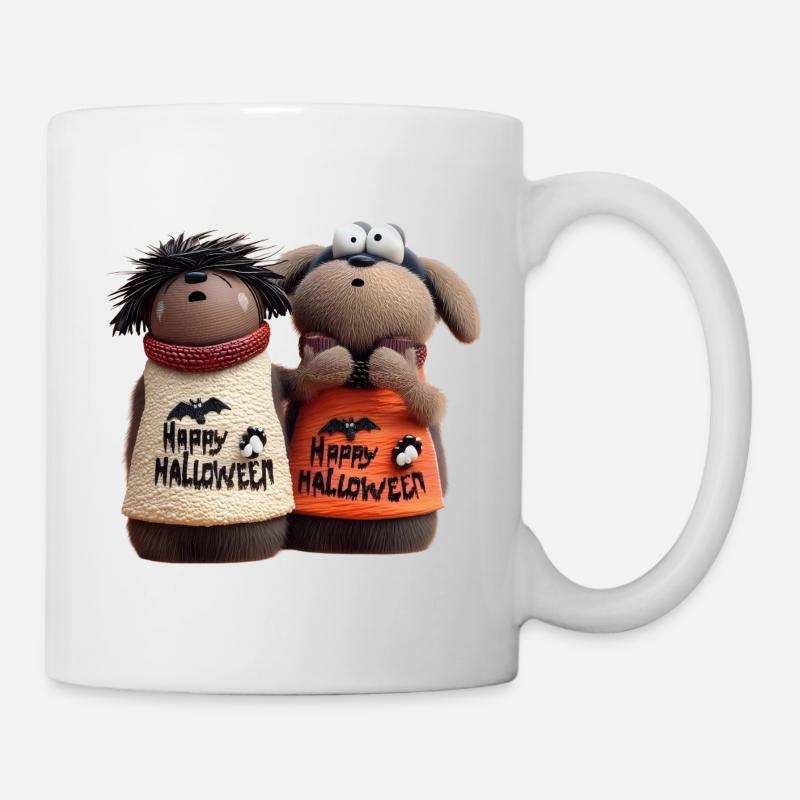 Double Spooky Trouble – Lustige Halloween Wooligans - Tasse - Weiß