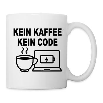 Kein Kaffee Kein Code - Conception de programmeur amusant - Mug blanc - blanc - Droite