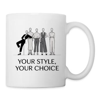 Elegant Monochrome Fashion Illustration Set - Mug - white - Right