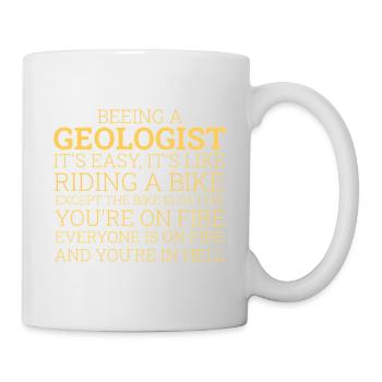 Géologue à vélo Géologie - Mug blanc - blanc - Droite