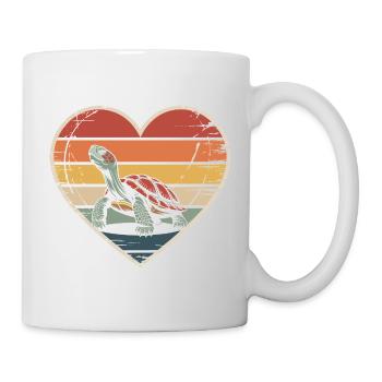 Vintage-Retro Heart with Turtle - Mug - white - Right
