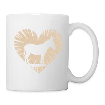 Heart with donkey silhouette - Mug - white - Right