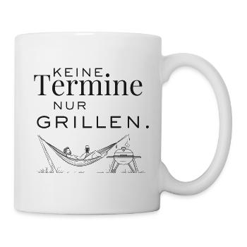 Barbecue saying for men's evenings - Mug - white - Right