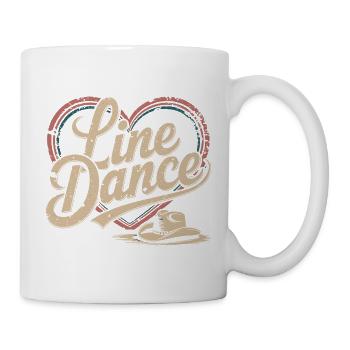 Design rétro en forme de cœur de danse en ligne - Mug blanc - blanc - Droite