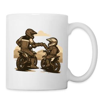 Motocross Vater und Sohn - Tasse - Weiß - Rechts