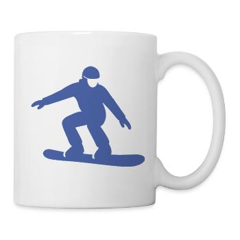Snowboarder Silhouette Winterurlaub Wintersport - Tasse - Weiß - Rechts
