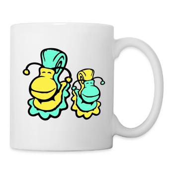 2 snail shell snails child dad mom family - Mug - white - Right