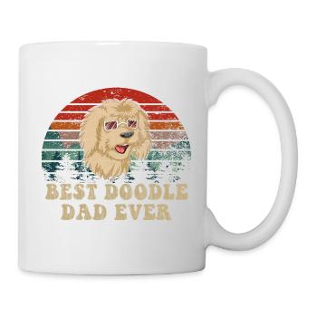 Bester Doodle-Vater aller Zeiten – Hundeliebhaber T-Shirt-Geschenk - Tasse - Weiß - Rechts