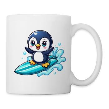 Süßer Pinguin Surfer Kawaii Surfbrett Sommer - Tasse - Weiß - Rechts