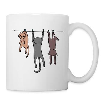 Funny Comic Cat Shirt Gift - Mug - white - Right