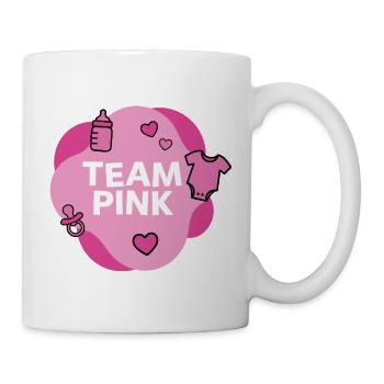 Team Pink Baby Shower Design - Tasse - Weiß - Rechts