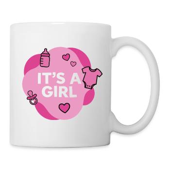 Es ist eine Babyparty für Mädchen und Babys - Tasse - Weiß - Rechts