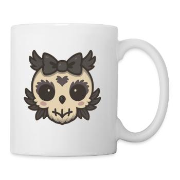 Conception ludique de tête de hibou avec accent de cœur - Mug blanc - blanc - Droite