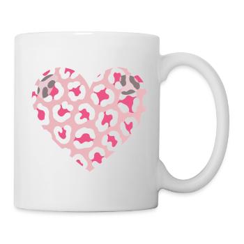 Leopard Liebe Herz - Tasse - Weiß - Rechts
