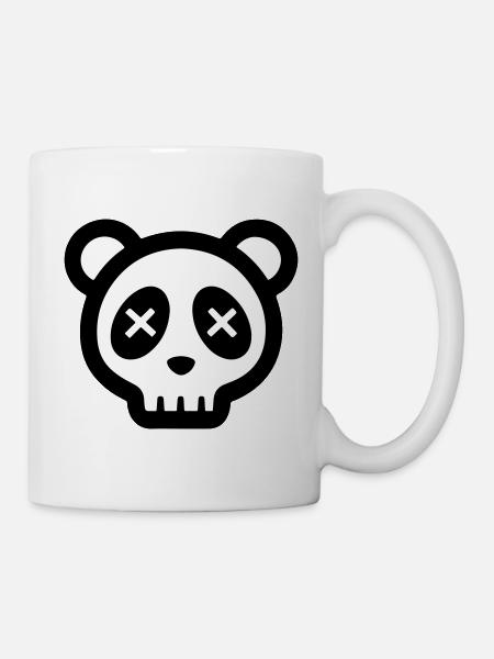 Panda Totenkopf Lustig Skull - Mugg - vit