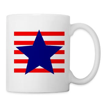 Patriotic star with red and black stripes - Mug - white - Right