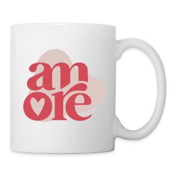 Lettrage rétro Amore – L'amour au look vintage - Mug blanc - blanc - Droite