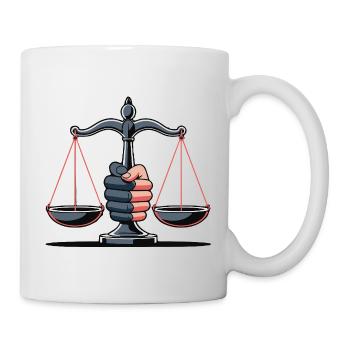 Gerechtigkeitswaage-Illustration - Tasse - Weiß - Rechts