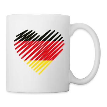 Abstract German Flag Heart Design - Mug - white - Right