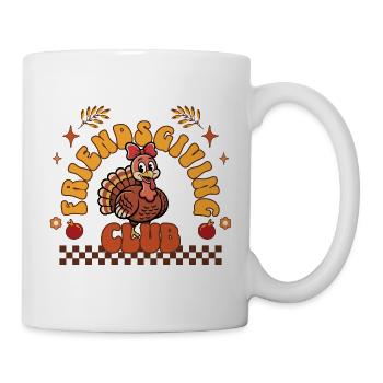 Club de l'Action de grâce - Les amis de la dinde rétro d'automne - Mug blanc - blanc - Droite