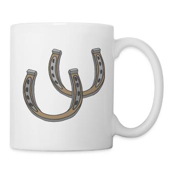 Illustration traditionnelle du fer à cheval - Mug blanc - blanc - Droite