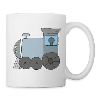 Kindlicher Dampflok-Design in Pastellfarben - Tasse - Weiß - Rechts