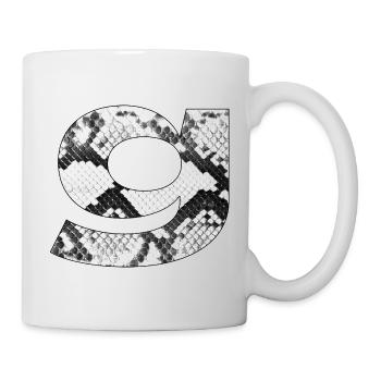 Schlangenhaut Muster Buchstabe g - Tasse - Weiß - Rechts