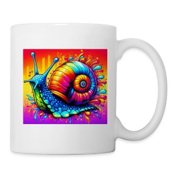 Schnecke - Tasse - Weiß - Rechts