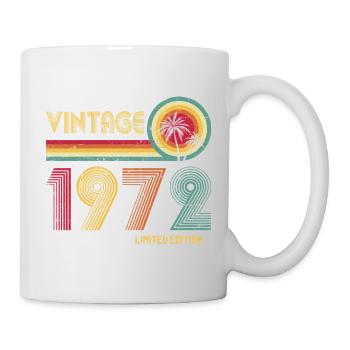 Vintage 1970er Retro Kreis und Zahlen Design - Tasse - Weiß - Rechts