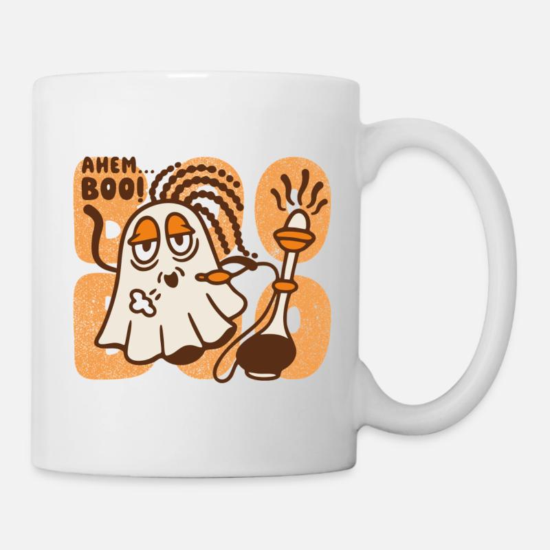 Chill Rasta Ghost mit Shisha – Ahem Boo Halloween - Tasse - Weiß