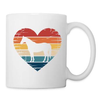 Silhouette de cheval dans le cœur - Mug blanc - blanc - Droite