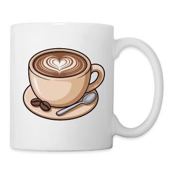 Heart-shaped Latte Art Coffee Mug - Mug - white - Right