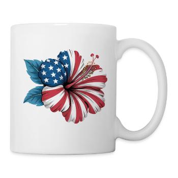 Fleuriste Fleur d'hibiscus Jour de l'Indépendance 4e - Mug blanc - blanc - Droite