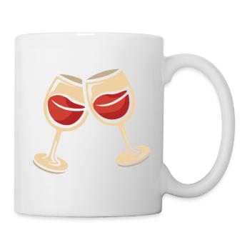 Two wine glasses for toasting - Mug - white - Right