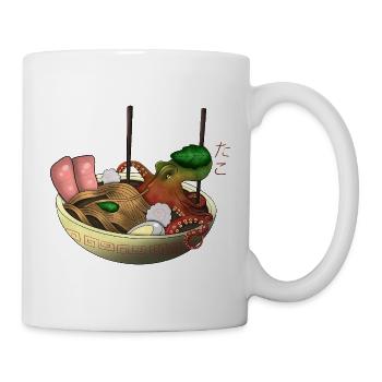 Oktopus Ramen Schüssel Kunst - Tasse - Weiß - Rechts