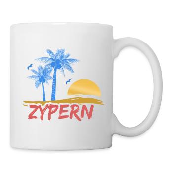 Tropische Palmen Sonnenuntergang von Zypern - Tasse - Weiß - Rechts