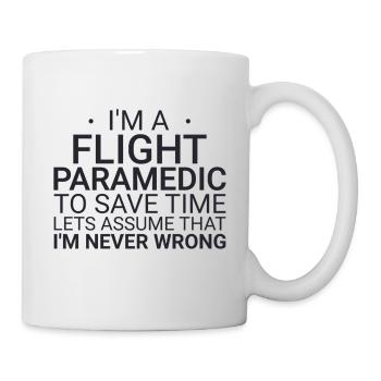Flight Paramedic Never Wrong Luftrettung - Tasse - Weiß - Rechts